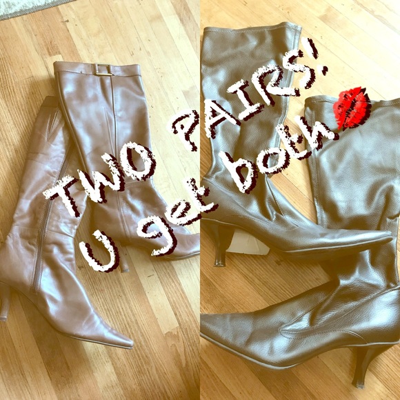 Black and Brown Boots - Picture 1 of 8